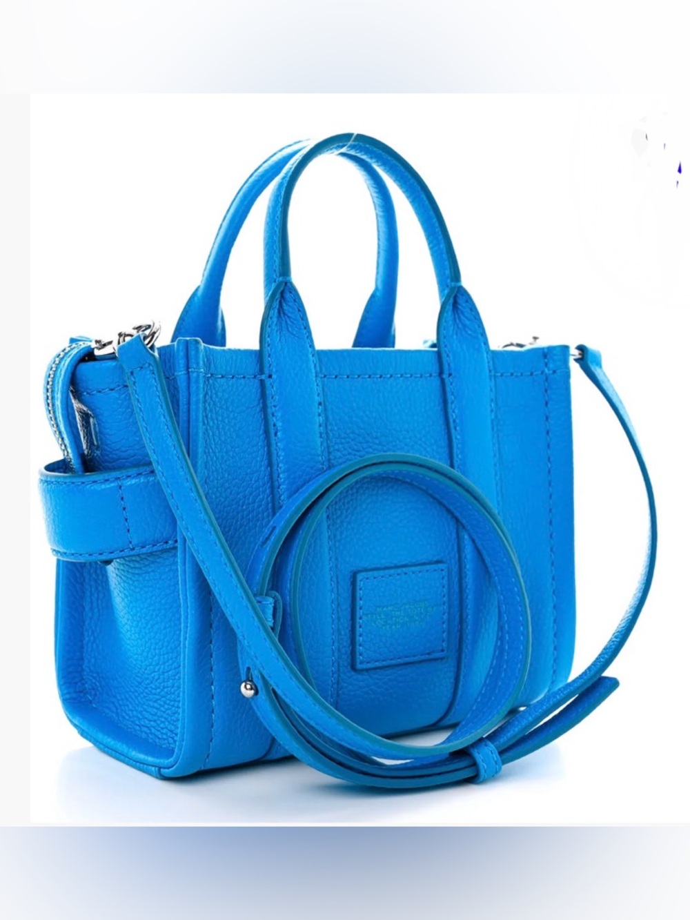 NWT Marc Jacobs Micro The Tote Bag in Scuba/Pool Blue, Leather - Picture 3 of 7